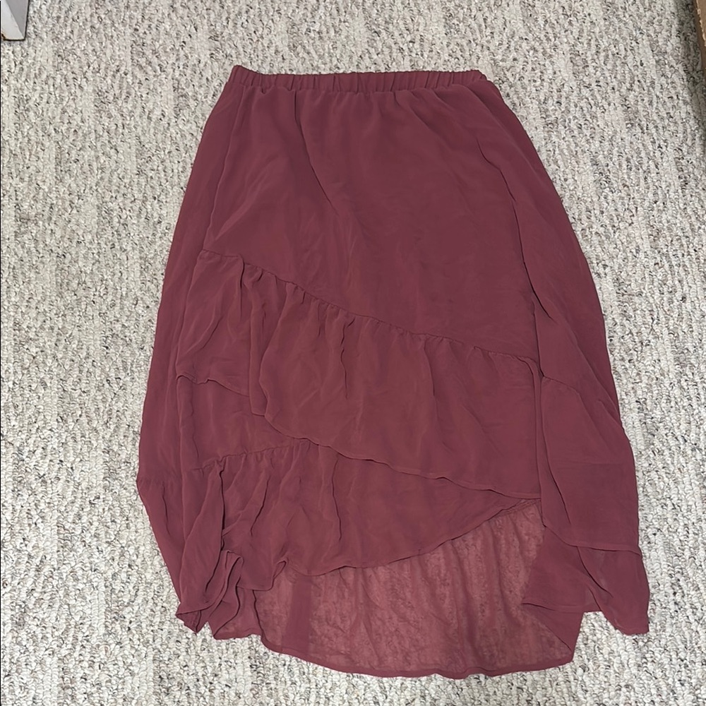 A New Day Red Bubble Midi Skirt